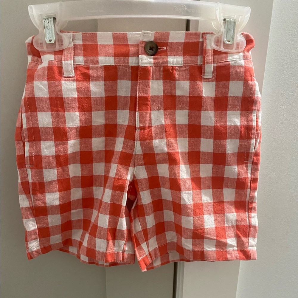 Janie and Jack Gingham shorts red color size kids 4